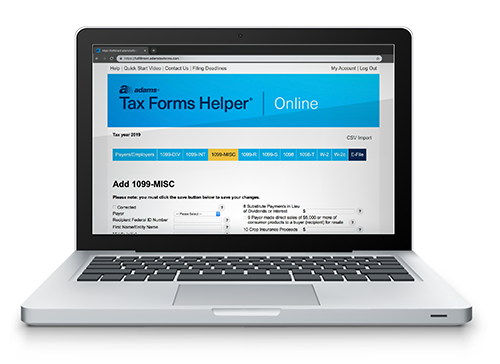 2019 Adams Tax Forms Helper Online Updates